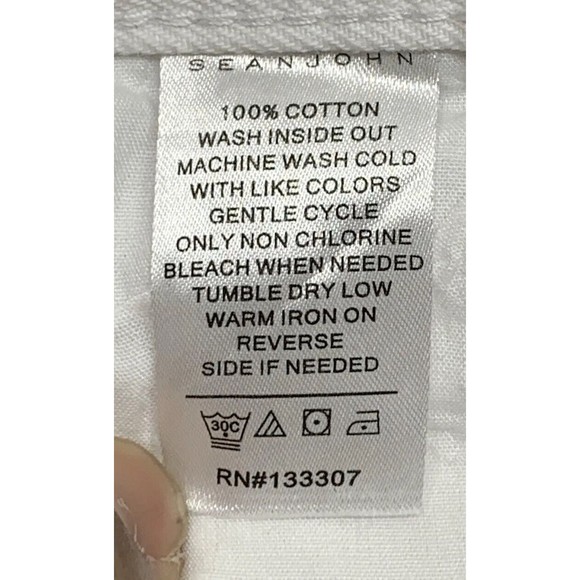 Sean John Denim Jeans Relaxed Hamilton White Men’s Size W30 X L30 100% Cotton - Picture 5 of 16